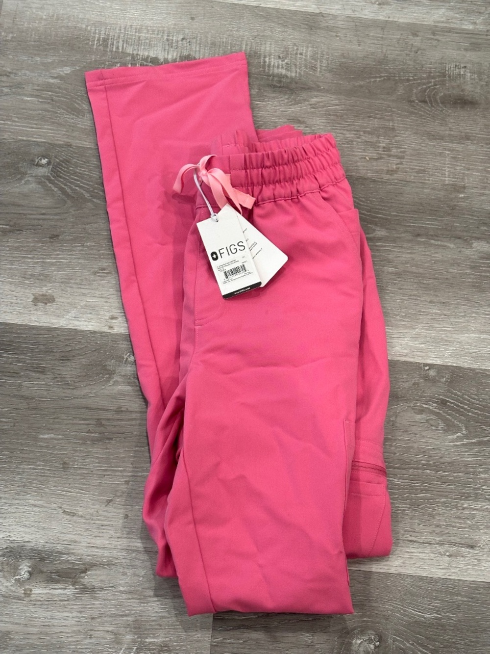 Figs Scrub High Waisted Relaxed Straight Leg Pants Pink Womens S/T